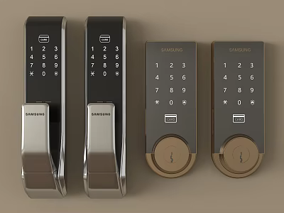 Samsung Smart Electronic Locks With Digital Keypad And Keyless Entry Features 3d model