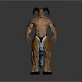 Mythical Hybrid Character With Horned Head Muscular Torso Animal Lower Body And Tail