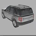 White Ford Bronco SUV Front View With Circular Headlights And Grille Design