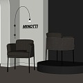 Dining Chair Single Chair Leisure Chair 3d model