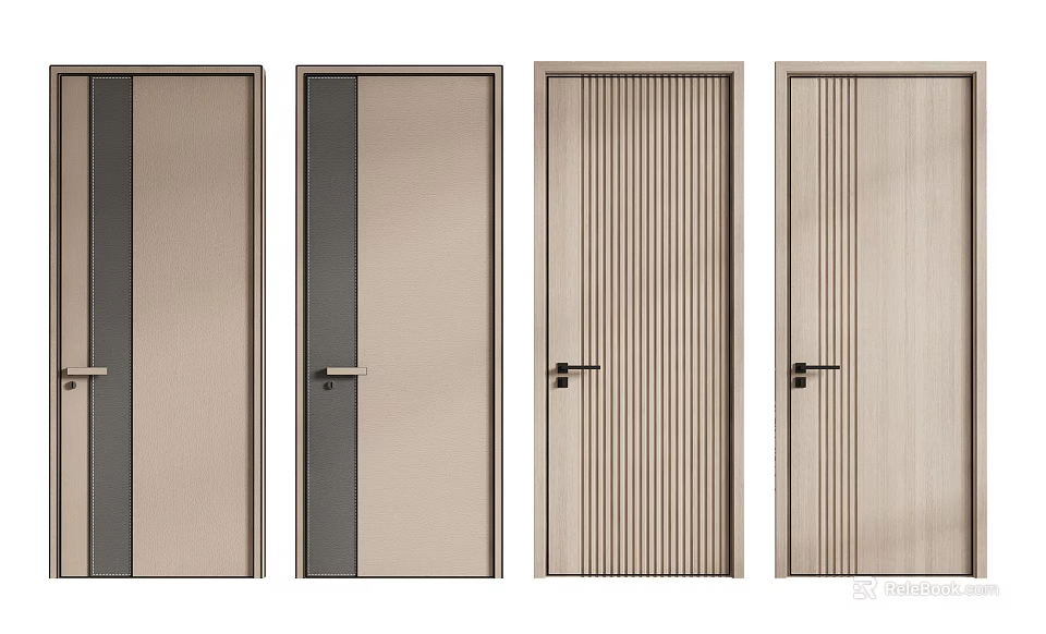 Modern Hinged Doors Design For Home Interior With Different Panel Styles 3d model