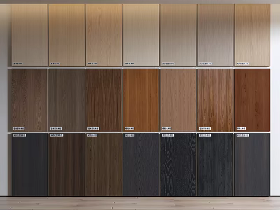 A Collection Of Wooden Panel Color Samples In Varied Tones 3d model