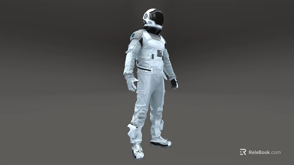 White Astronaut Spacesuit For Space Missions With Helmet And Protective Layers 3d model 