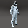 White Astronaut Spacesuit For Space Missions With Helmet And Protective Layers