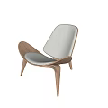 Modern Leisure Chair With White Upholstery And Sleek Wooden Frame Design