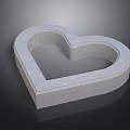 Minimalist Gray Textured Heart Shaped Decorative Frame On Dark Background