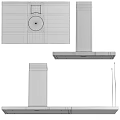 Modern Kitchen Appliances With Wooden Range Hood Induction Cooktop And White Refrigerator