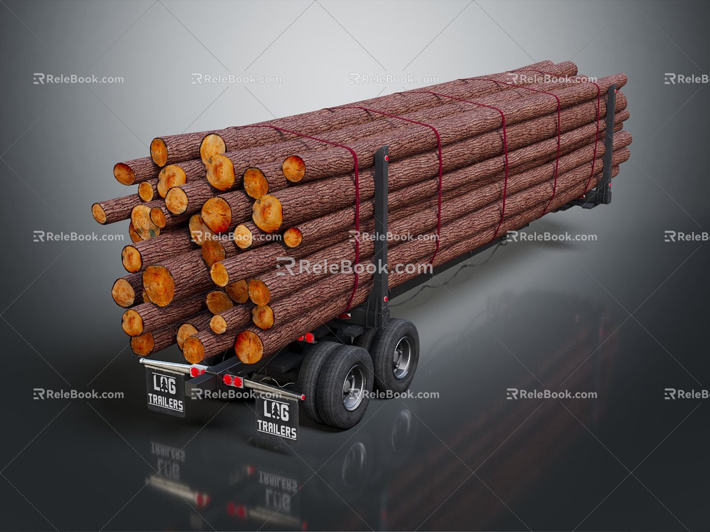 Modern truck wooden truck pull wooden truck big truck big transporter big transporter 3d model