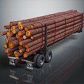 Modern truck wooden truck pull wooden truck big truck big transporter big transporter 3d model