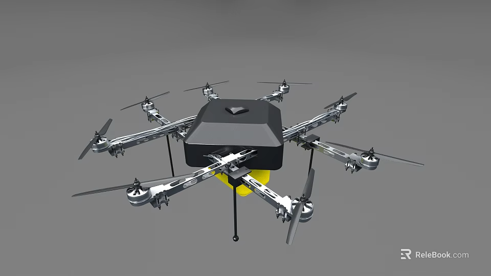 Intelligent Machine Drone With Multi Rotor Design And Efficient Transportation Capacity 3d model 
