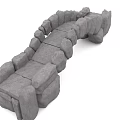 Ancient Stone Arch Bridge With Gray Stone Block And Rounded Arch Design 3d model