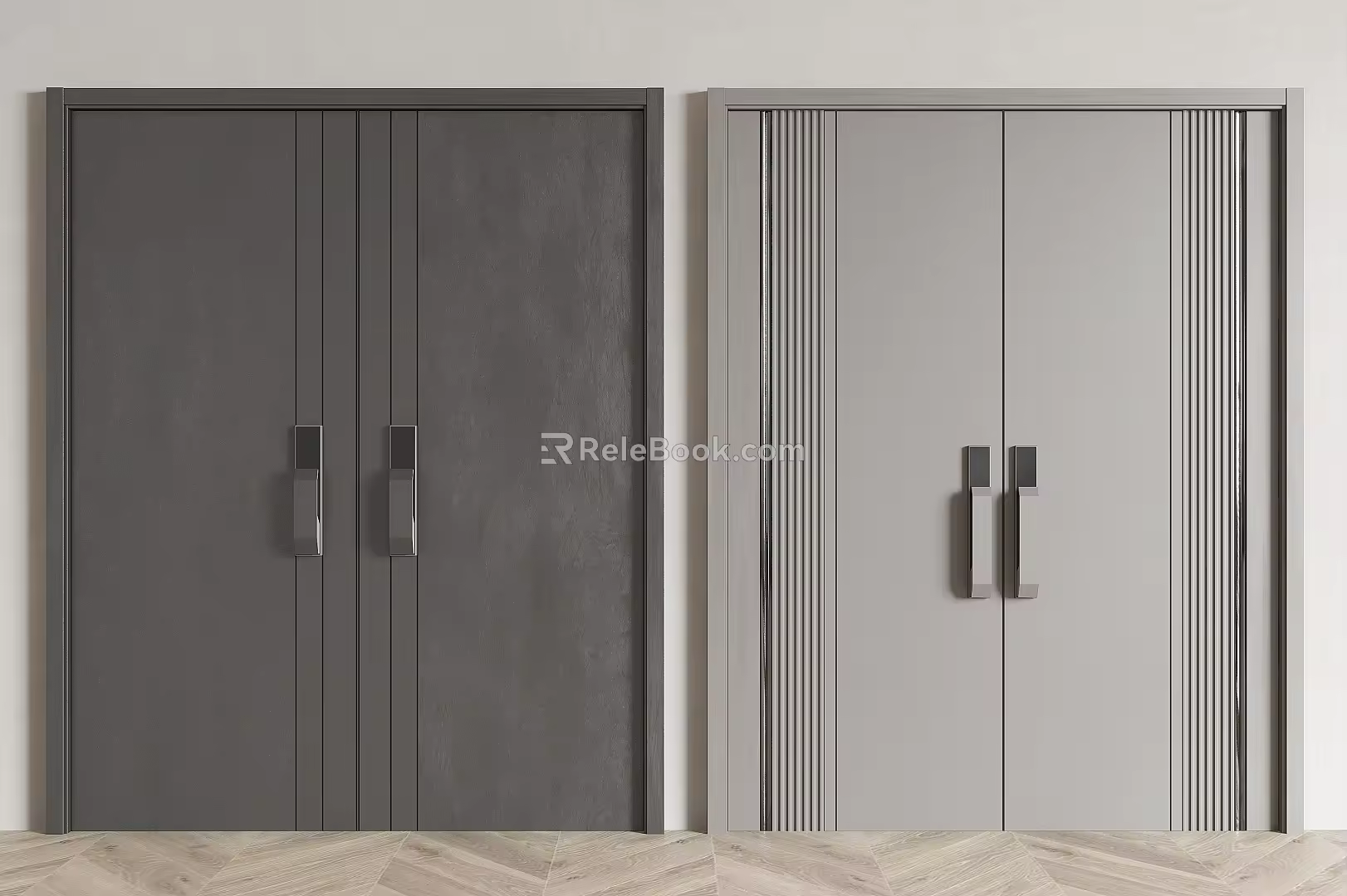 Modern double door 3d model