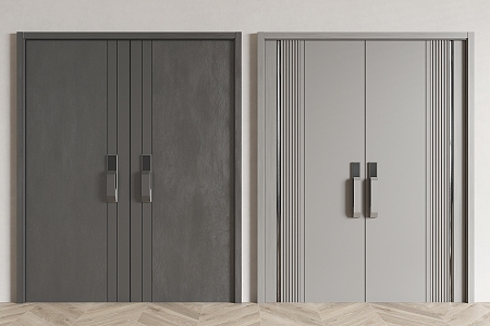 Modern double door 3d model