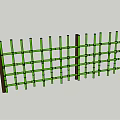 Green Bamboo Lattice Fence With Crossed Pattern For Outdoor Garden Use