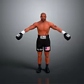 Shirtless Male Boxer Standing With Black Shorts American Flag Belt And Boxing Gloves