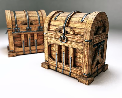Wooden box 3d model