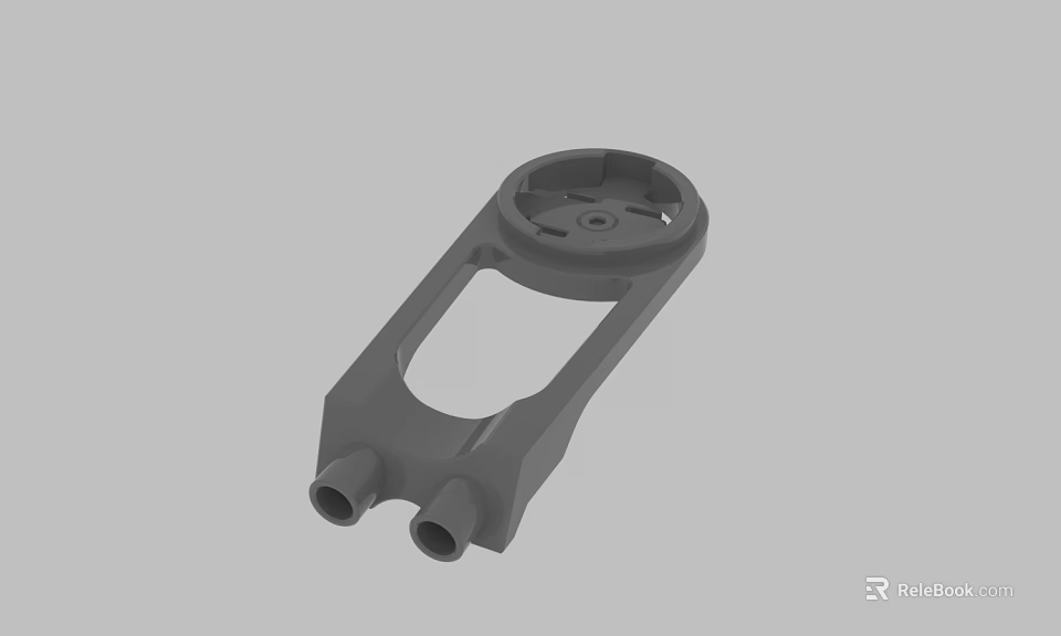 Gray Mechanical Part 3D Model With Two Cylindrical Connectors And Circular Structure 3d model 