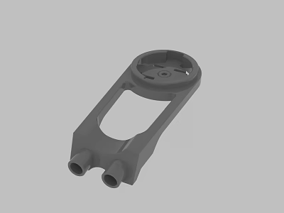 Gray Mechanical Part 3D Model With Two Cylindrical Connectors And Circular Structure 3d model