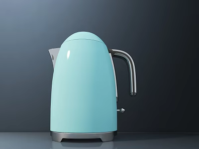 Light Blue Electric Kettle With Sleek Design And Stainless Steel Handle 3d model
