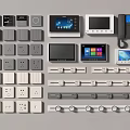 Modern Switch Socket Visual Panel 3d model