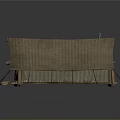 Ancient Tent Structure With Brown Roof Wooden Door Steps Support Poles And Ropes