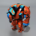 Red and Blue Smart Mechanical Robot With Detailed Armor Structure Design Components 3d model