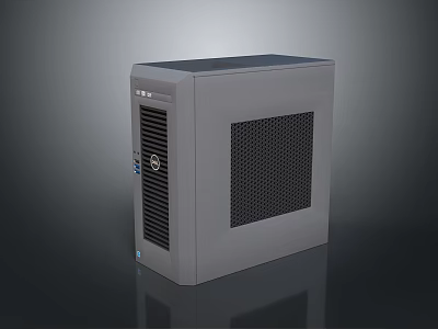 Modern Gray Air Conditioner Fan With Efficient Cooling And Black Grille Design 3d model