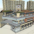 Modern Commercial Complex With Multi Story Buildings Green Roofs And Retail Spaces