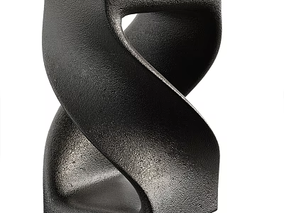 Modern Black Spiral Design Side Table With Textured Metal Surface For Contemporary Living Room 3d model