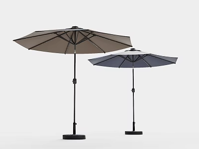 Elegant Outdoor Chair with Two Toned Umbrellas for Modern Patio Design 3d model