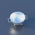Metal Kitchen Colander With Perforated Pattern Double Handles And Three Legged Base 3d model