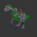 Gray Prehistoric Bird Like Creature With Saddle Sharp Claws Beak As Fantasy Mount 3D Render 3d model