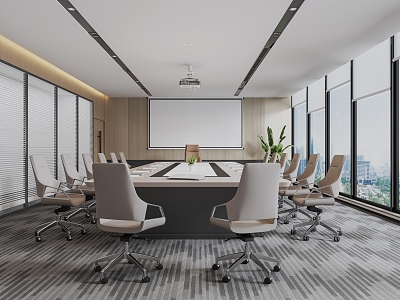 Meeting Room Conference Table Background Wall Small Conference Table 3d model