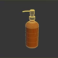 Sleek Orange Pump Bottle With Black Dispenser For Daily Household Use On Dark Surface