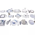 Complete White Dinnerware Set With Plates Bowls Cups Utensils And Napkins
