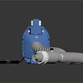 Durable Blue Portable Industrial Equipment With Flexible Gray Hose And White Connector