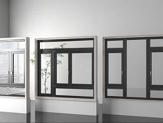 aluminum alloy windows modern windows 3d model