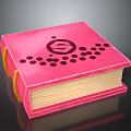 Pink Decorative Notebook With Black Pattern And Yellow Straps For Daily Use