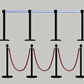 Queuing guardrail one-meter cordon 3d model