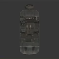 Military Style Open Frame Utility Vehicle With Large Off Road Tires And Roof Mounted Equipment