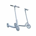 Black Electric Scooter Modern Design With Red Wheel Rims And Two Units