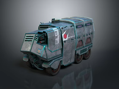 Armored Military Vehicle With Multi Wheeled Chassis And Tactical Design Features 3d model