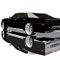 Vintage Luxury Sedan With Black And Gold Exterior Chrome Accents And Large Wheels