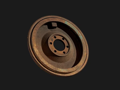 Rusty Metal Gear Wheel Isolated On Black Background With Detailed Texture 3d model