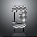 Modern Decorative Furniture Number 3 Design With LED Lights And Black Stand