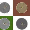 Modern Minimalist Wall Clocks With Concentric Circle Texture Golden Hands And Four Colors