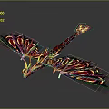 Game Movie Character Mythical Dragon With Flaming Tail Colorful Red Yellow Wings And Scales
