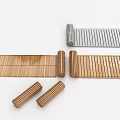 Bamboo Scroll Books Magazines With Striped Design And Natural Tones