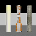 Illuminated White Orange Dark Columns With Perforated Dot Patterns Year Numbers And Data
