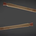 Traditional Bamboo Musical Instruments and Painting Tools with Carved Red Floral Patterns